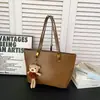 Bolsa Tote Simples de Ombro Único Retrô para Mulheres Versátil para o Trabalho Bolsa de Ombro Único Grande Capacidade Textura Cor Sólida Bolsa de Mão Casual