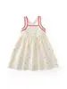Vestido de tirantes estilo coreano para niños, nuevo de Otoño 2026, con diseño colorido de espalda descubierta, entrega directa de fábrica de ropa para niños