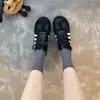 Aumento de altura interior de 7 cm~zapatillas de entrenamiento alemanas retro a rayas de cuero genuino para mujer, nuevo estilo coreano, versátiles, de retazos, casuales, deportivas, zapatillas Forrest Gump