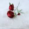 Peônia de 3 Cabeças Flor Artificial Decoração de Vitrine de Shopping Center Decoração de Salão de Casamento em Casa Arranjo de Flores Adereços para Fotografia Flores Artificiais
