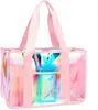 Bolsa de Playa Transparente Iridiscente para Mujer Transfronteriza, Bolsa Tote Grande de PVC Impermeable para Piscina y Viajes