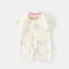 Macacão Curto de Bebê Macacão de Verão Modal Bebê Macho e Fêmea Bebê Recém-nascido Roupas Finas com Ar Condicionado para Bebê Recém-nascido
