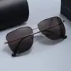 Gafas de Sol de Moda de Acero Inoxidable Transfronterizas con Doble Puente y Montura Grande para Hombres Atractivos, Protección UV, Adecuadas para Conducir y Pescar, Gafas de Sol Polarizadas