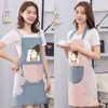 Delantal para Mujer, Uso en Cocina, Impermeable, Resistente al Aceite, Estilo Coreano, Moderno, Lindo, para Tareas del Hogar, Trabajo, Cocinar, Ropa de Trabajo