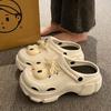Zapatos de Cueva Famosos de Internet para Mujer Verano Ropa de Abrigo Sandalias Explosivas Suela Gruesa Punta Cerrada Playa Dos Formas de Usar Zapatos de Jardín EVA para Mujer