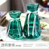 Vaso Vidro Transparente Sala de Estar Arranjo de Flores Escandinavo Hidropônico Bambu Rico Moderno Simples Garrafa de Flor Seca Cultura em Água Rabanete Verde Grande