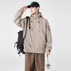 Jaqueta esportiva ao ar livre estilo montanha, unissex, adequada para primavera e outono, casual e versátil, ideal para caminhadas, com capuz e design de workwear