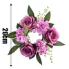 Guirlanda de Velas Simuladas 20cm Rosa Planta Verde Europeia Decoração de Natal Janela Mesa de Jantar Arranjo de Casamento Flores Artificiais