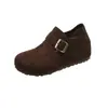 Versión de Cuero de Vaca de los Zapatos Birkenstock Feos-Lindos, Mocasines sin Cordones de Suela Gruesa con Hebilla Completamente de Cuero
