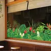 Pegatinas de Ventana de Plantas con Flores de Primavera Transfronterizas para Ventanas del Hogar, Pegatinas de Vidrio Estáticas de Flores Coloridas para Decoración de la Habitación de los Niños