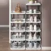 Zapatero Simple Entrada de Puerta Hogar Dormitorio Almacenamiento Multicapa Artefacto Ahorro de Espacio Pequeño Estrecho Mini Hueco Alquiler Zapatero