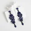 Pendientes Amazon transfronterizos, extragrandes, electrochapados, elegantes, de estilo largo, con un toque de alta gama, adornados con borlas y pedrería negra