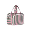 Bolsa de aseo de mano a rayas, bolsa de maquillaje impermeable, bolsa de almacenamiento multi-compartimento, bolsa de cuidado de la piel para viaje, bolsa portátil de almacenamiento para baño