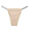 Ropa interior sexy transfronteriza para mujer, encaje hueco, calzones de cintura baja, color sólido, tanga de cinta plateada de alta elasticidad para mujer 6830