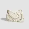 Bolso de Hombro Nube de Perlas para Mujer GDCK, Bolso de Mano de PU Blanco Crudo, Incluye 2 Correas