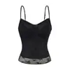Conjunto Estilo Puro Desejo: Camisole de Renda Jacquard com Tule e Bojo no Peito, Regata Curta Slim Fit para Mulheres