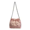 Yuezhi 2026 Otoño Temprano Nueva Moda Casual Bolso de Hombro Fruncido con Hombros Abullonados Estilo Coreano Simple Versátil Bolso de Cadena para Debajo del Brazo
