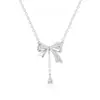 Collar de Plata de Ley S925 para Mujer Lujo Ligero Nicho Superior 2025 Nuevo Llegada Cadena para Clavícula con Lazo Colgante Regalo de Cumpleaños