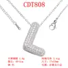 Moderna y Versátil Colgante de Alfabeto Inglés de 26 Letras con Microincrustaciones de Cobre Puro Cadena para Clavícula Suministro Directo Joyería de Collar para Mujer