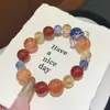 Pulsera de Ágata Roja con Flores de Resina Roja, Diseño Original, Mismo Estilo que en Xiaohongshu, Pulsera de Cristal, En Stock para Mayorista, Exclusivamente para Suministro Transfronterizo