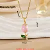 Novo Estilo Pingente Flor Tulipa Microincrustada Colar de Luxo Moda Feminina Simples Titânio de Alta Qualidade Corrente para Clavícula