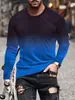 Camiseta casual de manga larga para hombre. Esta imagen presenta un fondo degradado con una transición de color natural para un efecto visual suave.