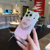 Funda para Teléfono Móvil Magnética con Soporte, Color Rosa Pastel Degradado de Lunares y Corazones, para 17Promax, Adecuada para 16Pro, Doble Capa, 18Pm