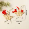 Venta Caliente Transfronteriza Colgante de Papá Noel Arreglo de Escena Navideña Decoración de Árbol de Navidad de Madera Colgante en stock