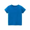 27Kids Ropa Infantil Verano 2025 Modelo Camiseta de Manga Corta Infantil Camisa Publicitaria Estilo Coreano Color Sólido Sin Estampado Ropa Infantil