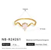 Anillo de Acero Inoxidable con Circonita Estilo Minimalista Ins Personalidad Simple Anillo de Línea de Lujo Abierto Joyería en Stock para Mujeres