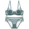 Lingerie sexy de verão, sutiã fino de renda estilo francês com orelhas de coelho, projetado para fazer seios grandes parecerem menores e prevenir a flacidez, conjunto de lingerie plus size