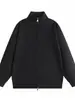 2026 Estilo Coreano Simple Casual Moda Color Sólido Cuello Alto Cardigan de Punto Estilo Primavera/Otoño Doble Cremallera Holgado Unisex