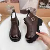 Botas Martin de suela gruesa y versátiles para mujer, nueva colección otoño/invierno 2026, forradas de felpa para mayor calidez, antideslizantes, botas de algodón estilo británico, botines de moda para mujer