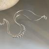Pulseira Quadrada com Contas Redondas de Camada Dupla para Mulheres Corrente Tipo Ossos de Cobra Prata Esterlina S925 Moda Simples Versátil Elegante Exquisite Personalidade Pulseira