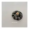 Novo boina xadrez elegante de outono e inverno para bebês meninas, boina da moda de passarela, chapéu octogonal estilo britânico