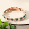Pulsera Magnética Redonda Popular con Diamantes Completos Transfronteriza Moda Europea y Americana Hebilla de Fila Única Pulsera Antiestática para Mujer Lista para la Venta