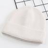 Chapéu Feminino Outono e Inverno Novo Chapéu Tricotado Coreano Cor Sólida Quente Chapéu Melão de Pele de Melão de Rua Chapéu de Cabeça de Couro Chapéu de Lã