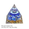 Pirâmide de Bola de Cristal Natural 5/6/8cm Ornamento de Mesa Chakra Cascalho Colorido Pirâmide de Resina Epóxi