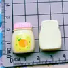 Fruta Simulada Morango Maçã Garrafa de Leite Copo com Canudo para Suco Acessórios de Resina para Presilha de Cabelo Elástico de Cabelo Pegador Capa de Celular DIY