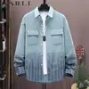 Nova Camisa Gradiente Estilo Americano Outono 2026 para Homens, Jaqueta Casual Solta Tendência, Camisa Versátil e Estilosa