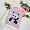 Bolsa de Tricô Ins Desenho Panda Feminina Moda para Carregar na Mão Grande Capacidade Bolsa de Ombro Bolsa Transversal Bolsa