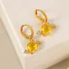 Brincos Pingente de Strass em Formato de Coração para Mulheres, Brincos de Tarraxa Minimalistas e Únicos com Temperamento Requintado e Sofisticado, Atacado