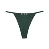Tanga Transparente Sin Costuras para Mujer de Cruce de Fronteras de Tiro Bajo con Hebilla Metálica en Forma de V Pantalón T Sexy Cómodo Transpirable Ropa Interior