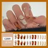 Puntas de uñas, uñas postizas, combinaciones multiestilo de lujo de moda, uñas postizas estilo francés color nude degradado con circonitas