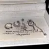 Pendientes de Borla Gotas de Luna Rosa Brillantes Lindos Juveniles Acero de Titanio en Capas Ear Cuff Tachuelas para Hélice Auricular Tachuelas para Oreja