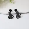 Pendientes de Acrílico de Gato Halloween Estilo Europeo y Americano Pendientes de Calabaza de Color de Contraste de Dibujos Animados Pendientes de Copo de Nieve de Amor para Mujer