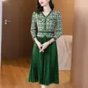 Vestido Plisado de Moda 2026 Otoño Nuevo Estilo Inspirado en Chanel Patchwork a Cuadros de Alta Gama Adelgazante Elegante Vestido Talla Plus