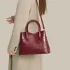 Bolsa de mano grande con estampado de piedra color vino 2026, adecuada para el trabajo y los viajes, con un diseño elegante y con estilo, perfecta como bolso de mano para bodas