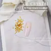 K9 Nuevo Súper Brillante Base Plana Dorados Redondos Pedrería para Uñas, Pedrería Triturada, Pedrería Apilada, Relleno de Pedrería, Pegatinas Amarillas para Arte de Uñas de 33 Cortes