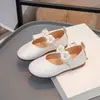 Sapatos de Couro para Meninas 2026 Primavera e Outono Novos Sapatos Versáteis de Princesa para Meninas, Sapatos de Performance Antiderrapantes com Solado Macio para Crianças Maiores